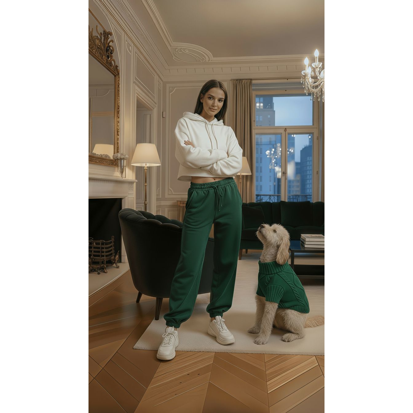 Green Sweater with D-ring