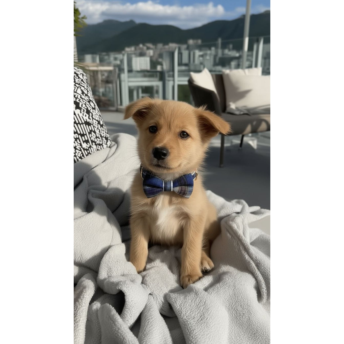 Heather tartan bow tie