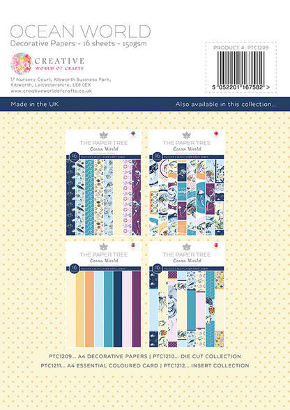 The Paper Tree Ocean World A4 Backing Papers