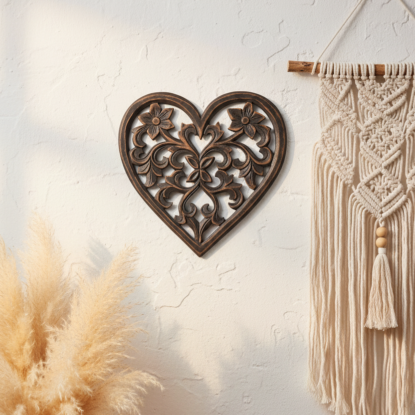 Wooden Carved Heart