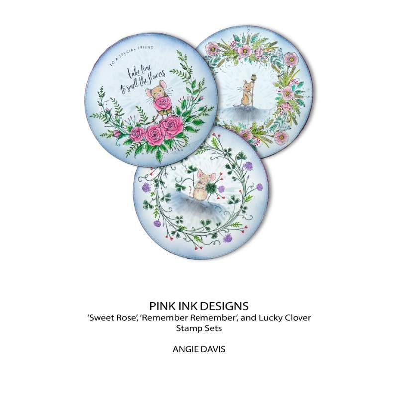 Pink Ink Designs Lucky Clover 6 in x 8 in Clear Stamp Set