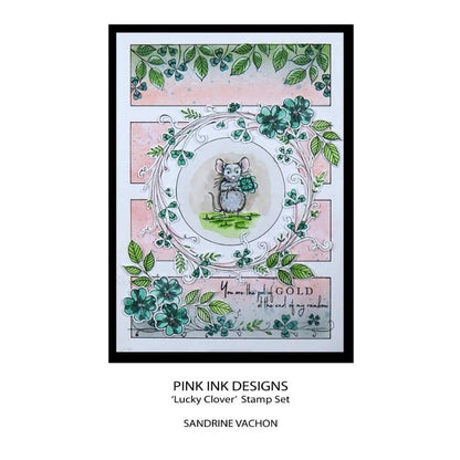 Pink Ink Designs Lucky Clover 6 in x 8 in Clear Stamp Set
