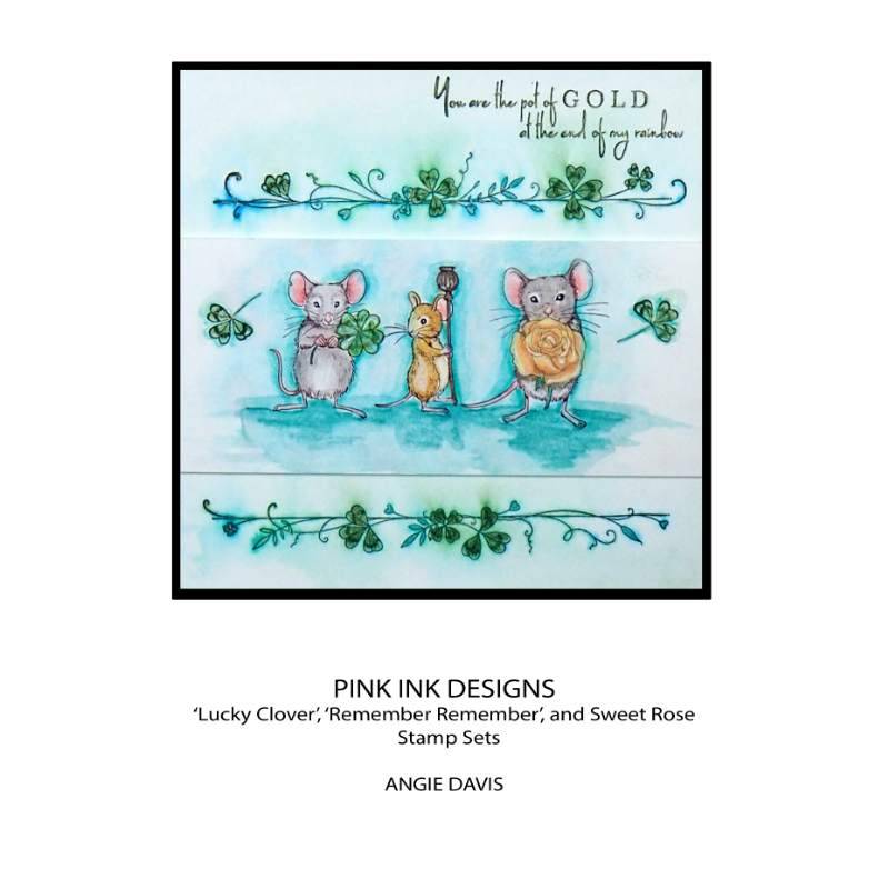 Pink Ink Designs Lucky Clover 6 in x 8 in Clear Stamp Set