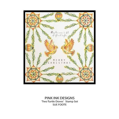 Pink Ink Designs Two Turtle Doves 6 in x 8 in Clear Stamp Set