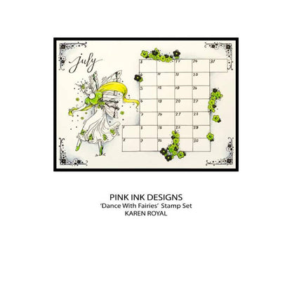 Pink Ink Designs Dance With Fairies 6 in x 8 in Clear Stamp Set