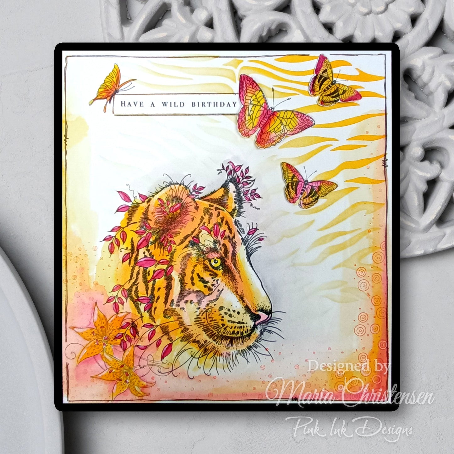 Pink Ink Designs Tiger 7 in x 7 in Stencil