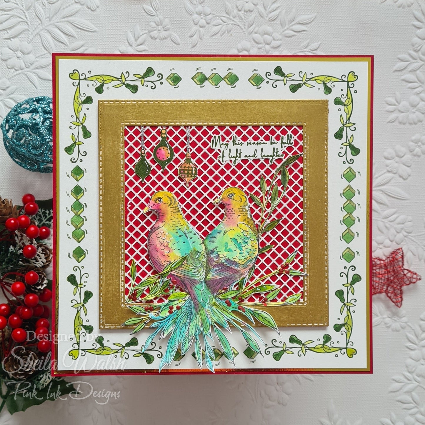 Pink Ink Designs Two Turtle Doves 6 in x 8 in Clear Stamp Set