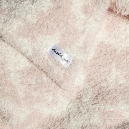 Primrose Pink and Soft White Vintage Floral Print Extended Throw