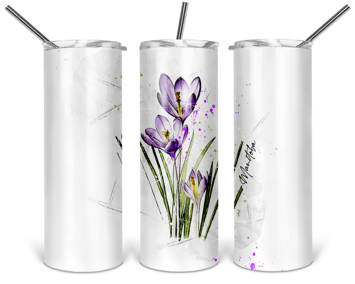 Prairie Crocus Skinny Tumbler | Manitoba Tumbler