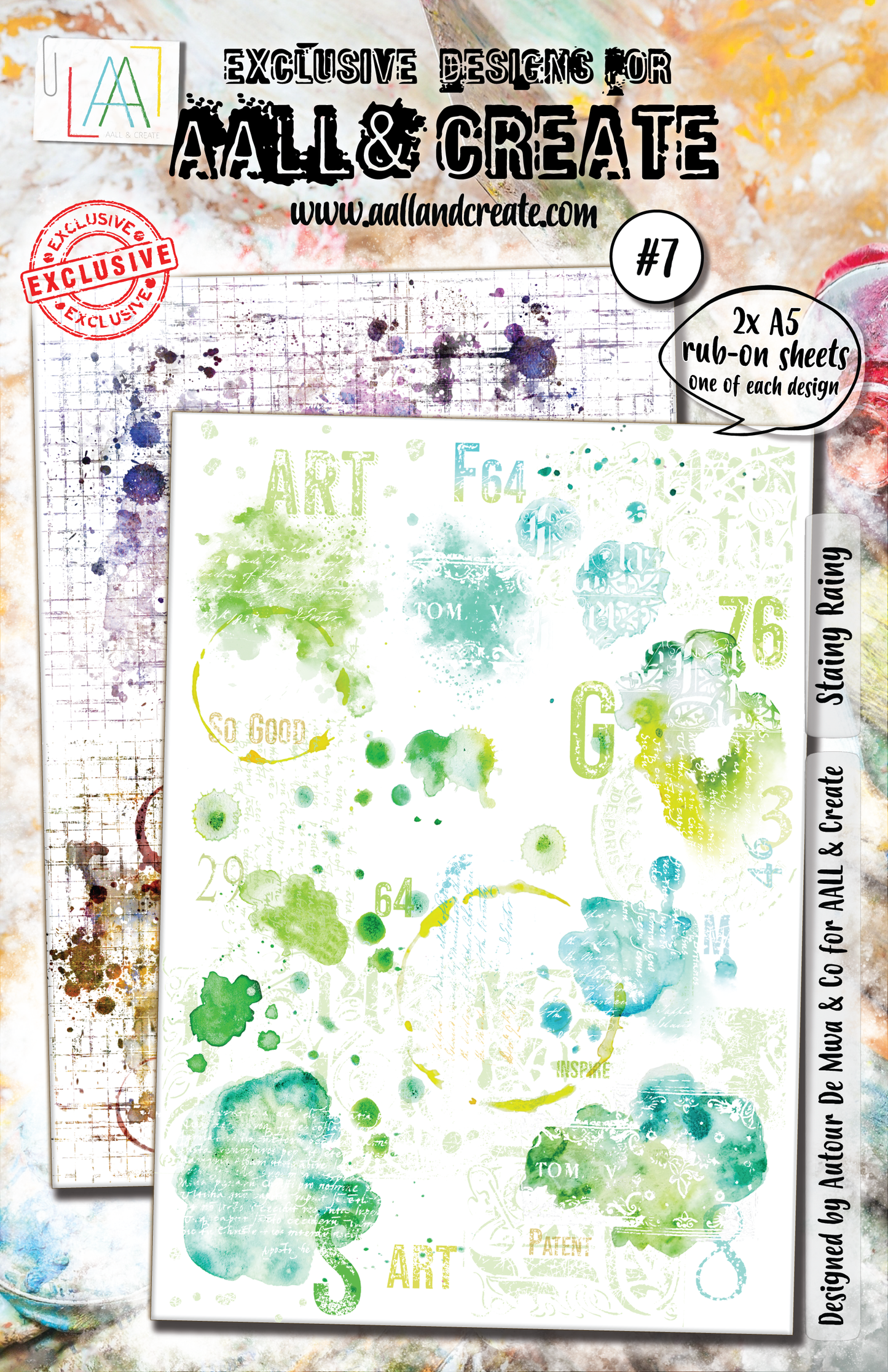 AALL and Create Rub-Ons - Stainy Rainy