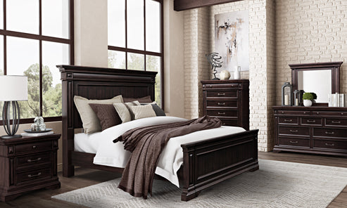 Westwood Upholstered Retro Vintage Wood Bed - Brown