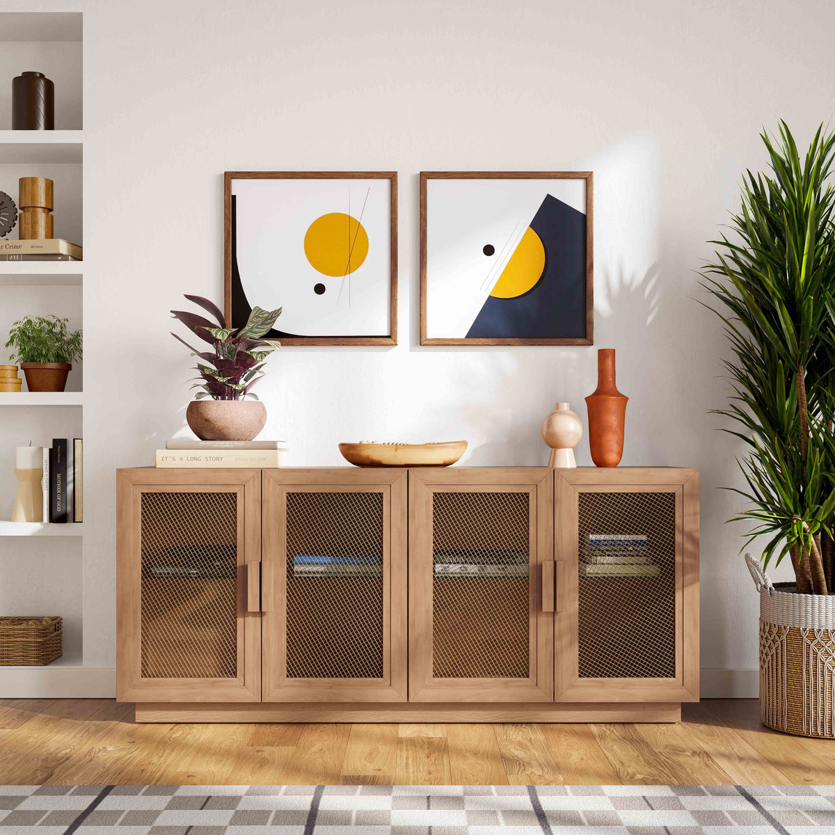 Marais 72" Natural Wood Storage TV Stand/Sideboard - Multiple Colors