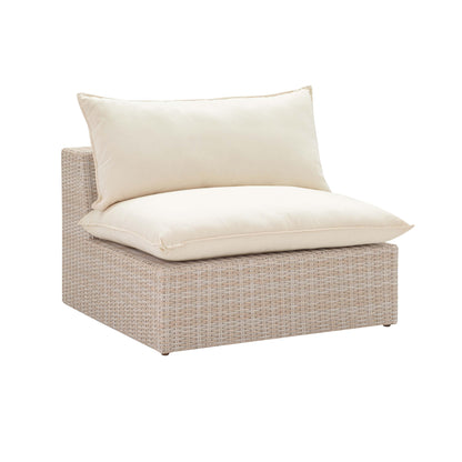 Sunbay Outdoor Natural Wicker Armless & Corner Chairs - Beige