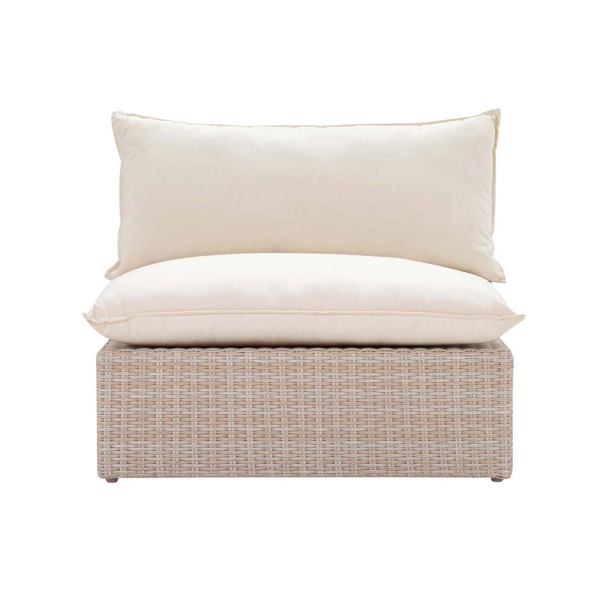 Sunbay Outdoor Natural Wicker Armless & Corner Chairs - Beige