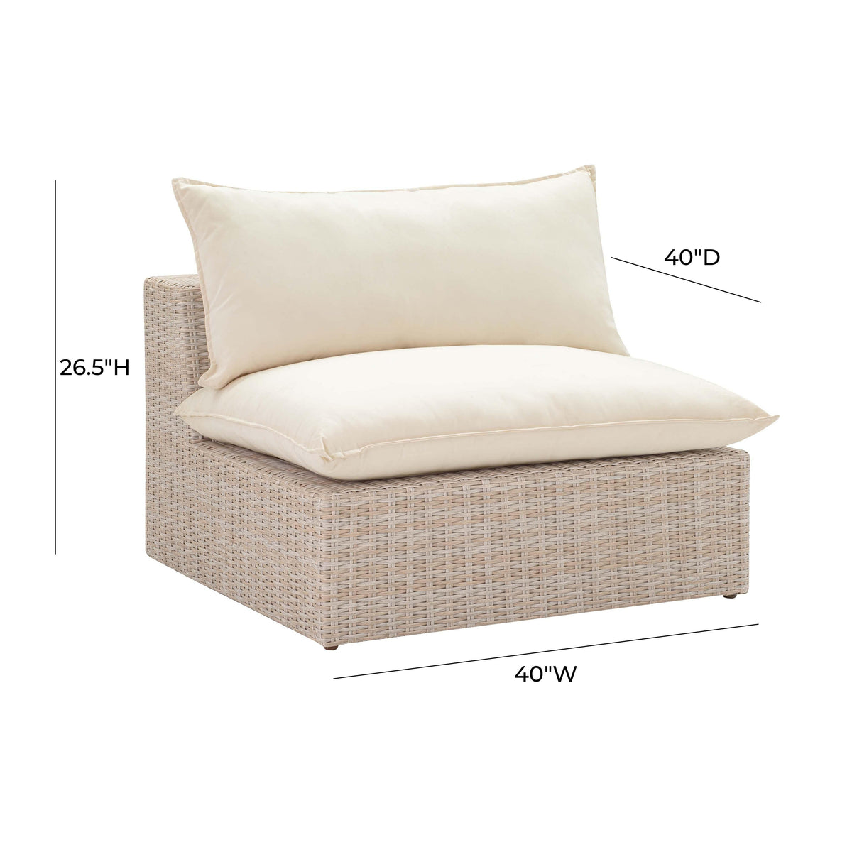 Sunbay Outdoor Natural Wicker Armless & Corner Chairs - Beige