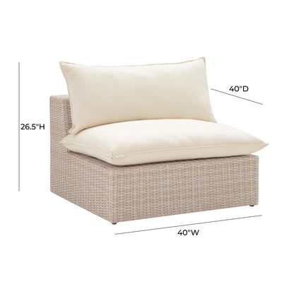 Sunbay 3 Seater Outdoor Natural Wicker Modular Sofa - Beige