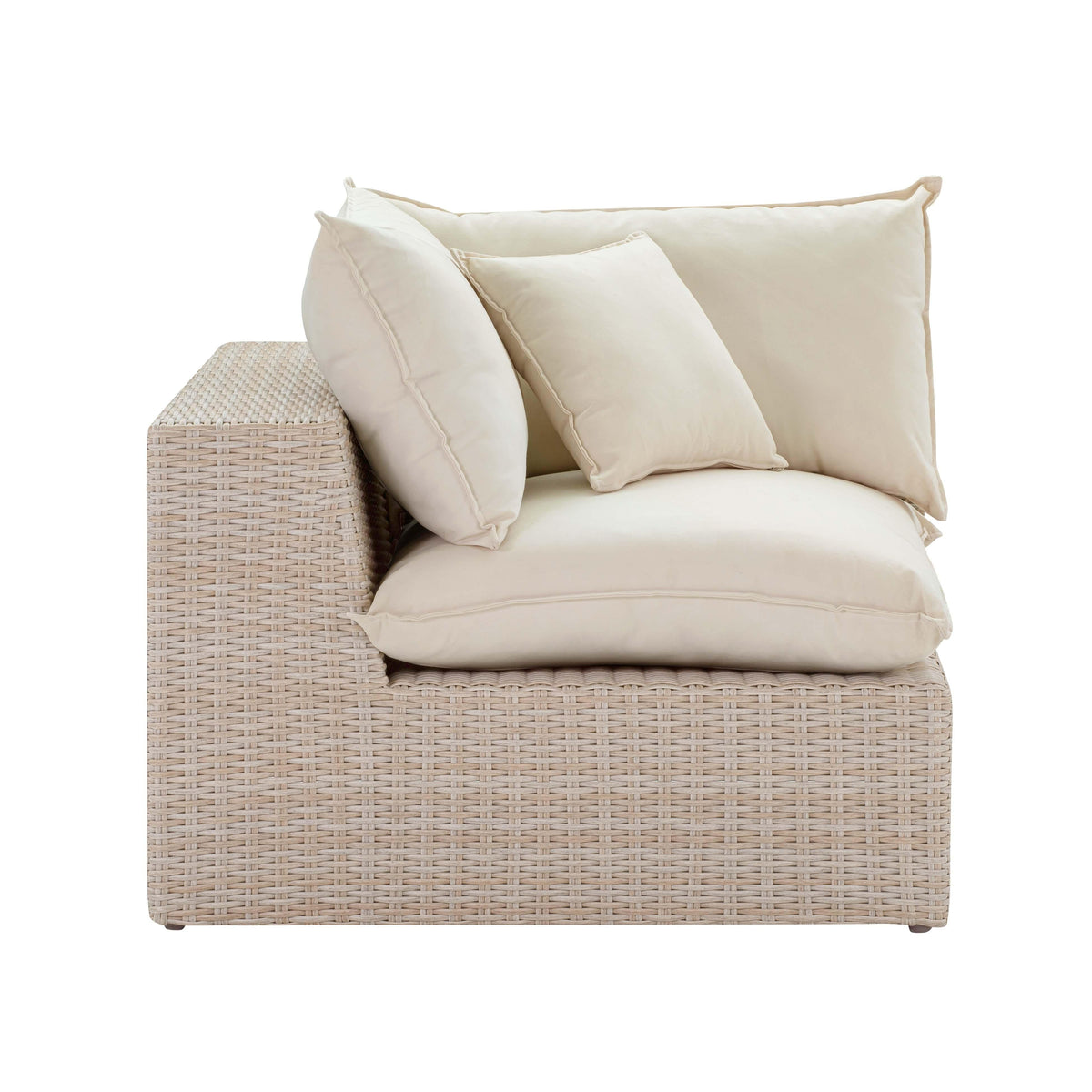 Sunbay Outdoor Natural Wicker Armless & Corner Chairs - Beige