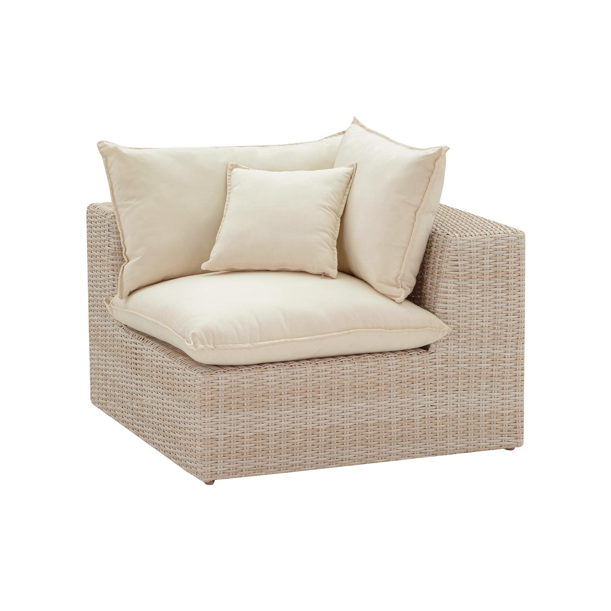 Sunbay 4 Piece Outdoor Natural Wicker Modular Sectional - Beige