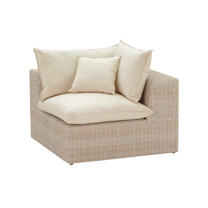 Sunbay 3 Seater Outdoor Natural Wicker Modular Sofa - Beige