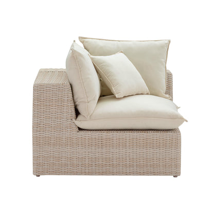Sunbay 2 Seater Outdoor Natural Wicker Modular Sofa - Beige