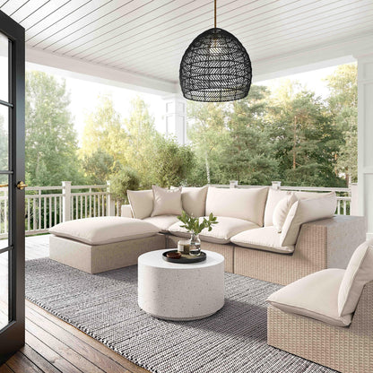 Sunbay Indoor/Outdoor Speckled Round Concrete Coffee Table