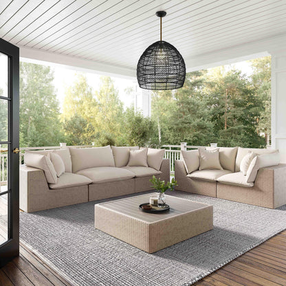 Sunbay Outdoor Natural Wicker Ottoman - Beige