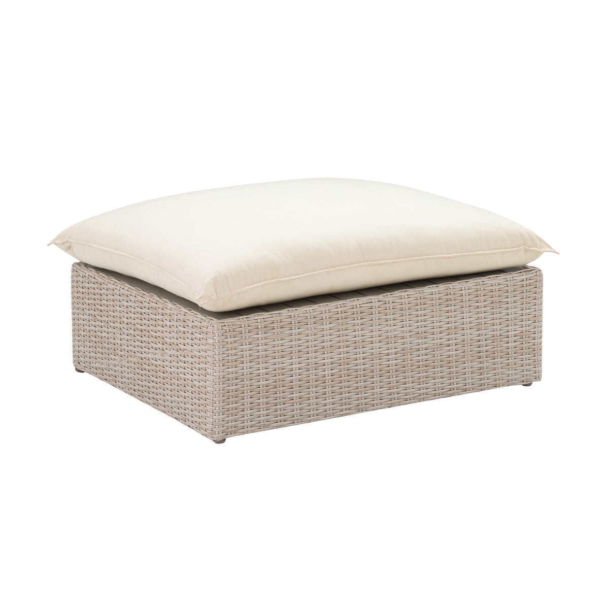Sunbay Outdoor Natural Wicker Ottoman - Beige