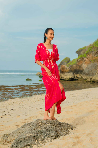Bone Tie Dye Maxi Dress - Pink