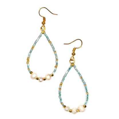 Tear Drop Earrings With Pearls