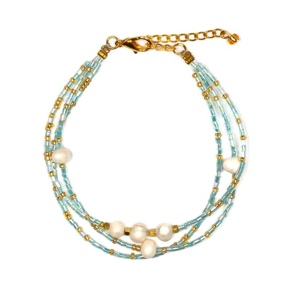 Triple Strand Bracelet With Pearls