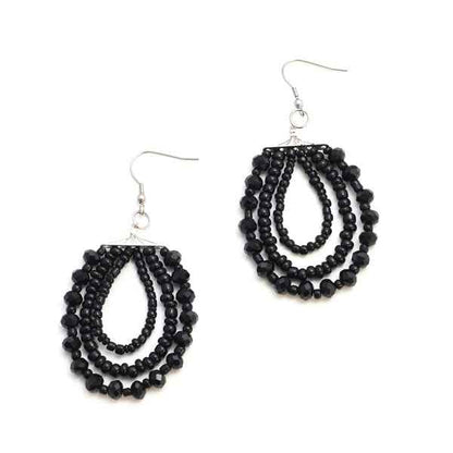 Triple Strand Crystal Bead Earring