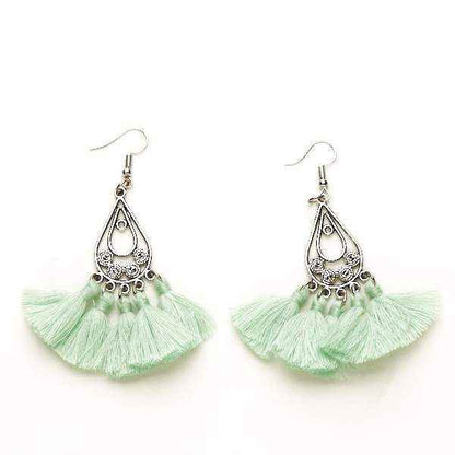 Tear Drop Tassel Earrings