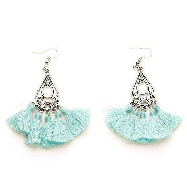 Tear Drop Tassel Earrings