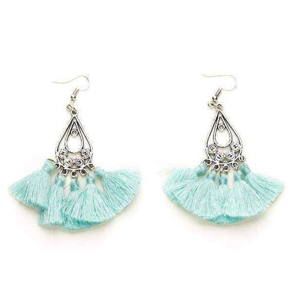 Tear Drop Tassel Earrings