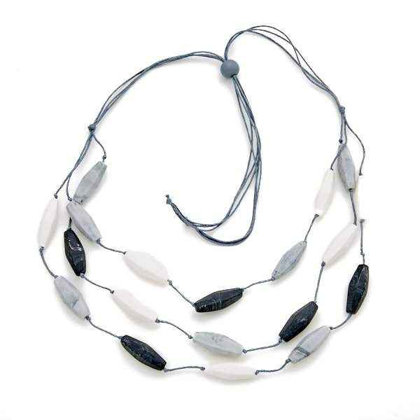 Triple Strand Resin Necklace