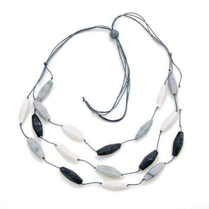Triple Strand Resin Necklace