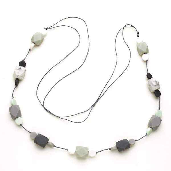 Long Resin Faceted Cube Necklace