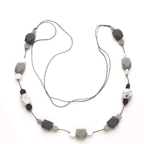 Long Resin Faceted Cube Necklace