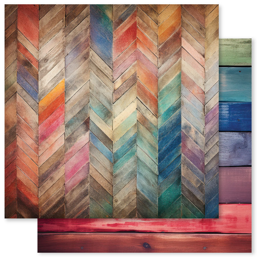 Rainbow Wood 12x12 Paper Collection 31019