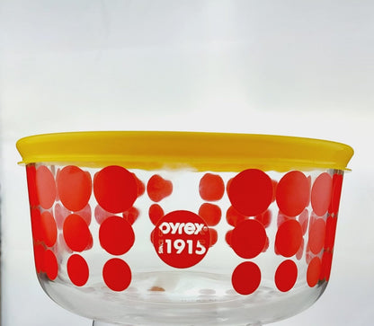 4 Tasse Dekorierte Pyrex 100 Jahre Jubiläums Rot