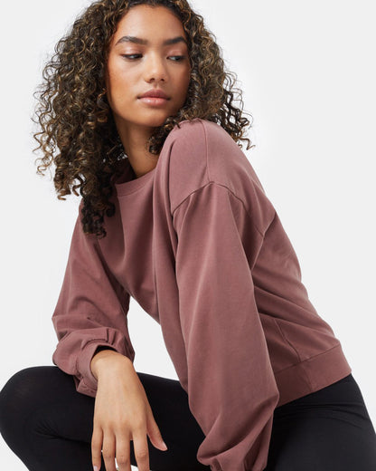 Französischer Terry-Sweater mit Ballonärmeln