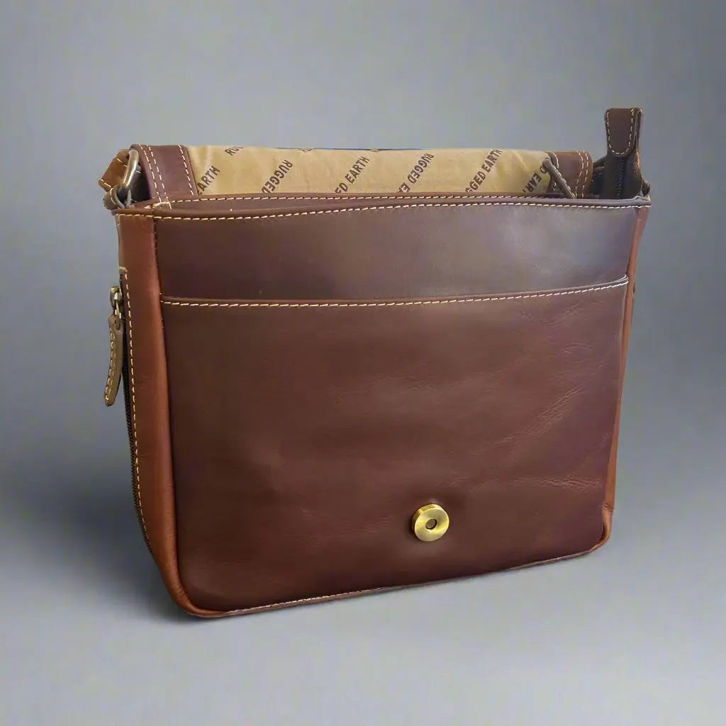 Rugged Earth Full Grain Leather East-West Organizer Bag