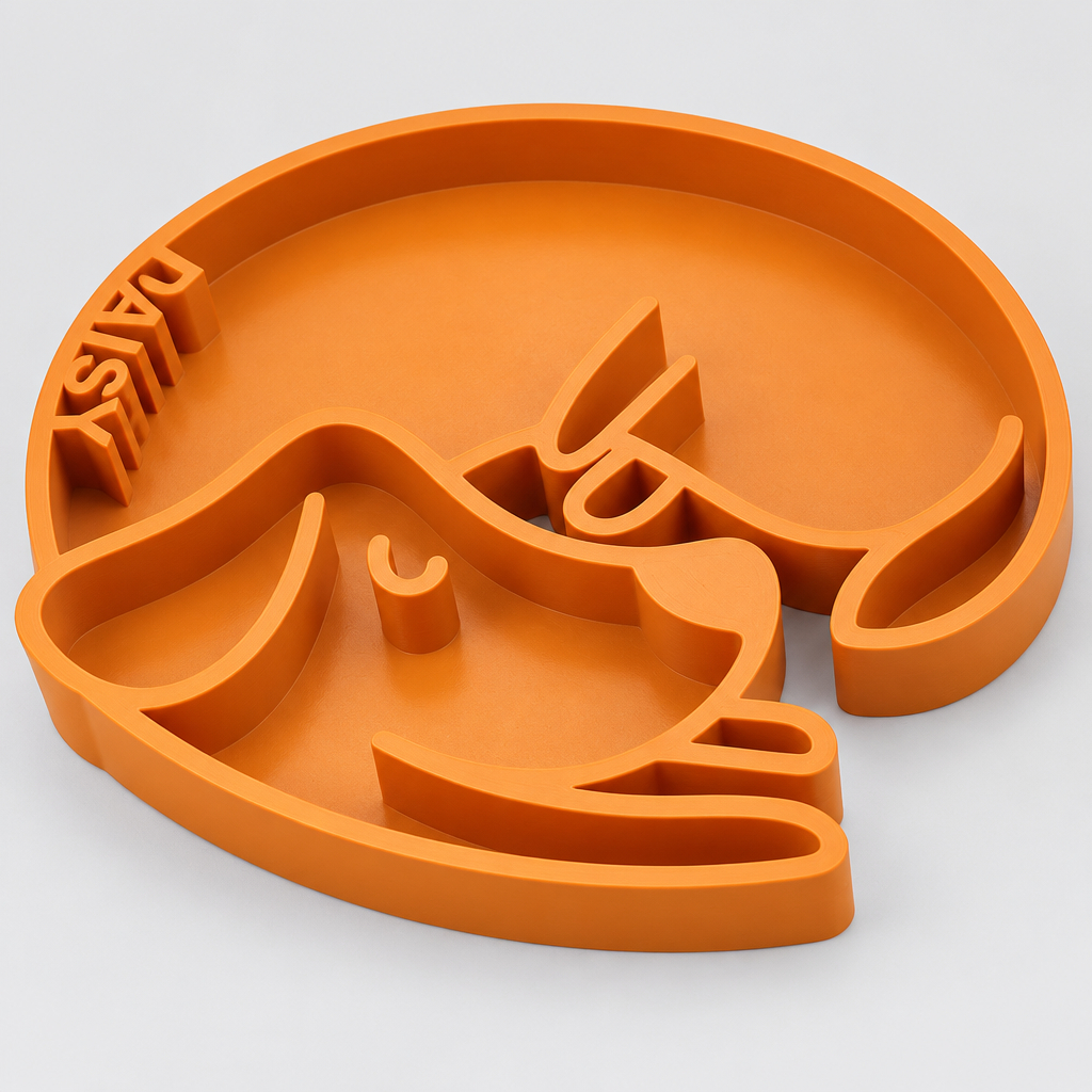 Personalized Pet Puzzle Feeder Bowl | Dog Shaped