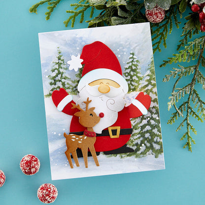 Santa Hugs Etched Dies from the Holiday Hugs Collection by Stampendous