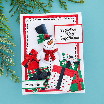 Snowman Hugs Etched Dies from the Holiday Hugs Collection by Stampendous