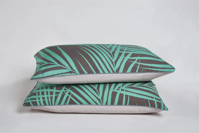 Eden 600 TC Floral Cotton Duvet Set - Green/Brown