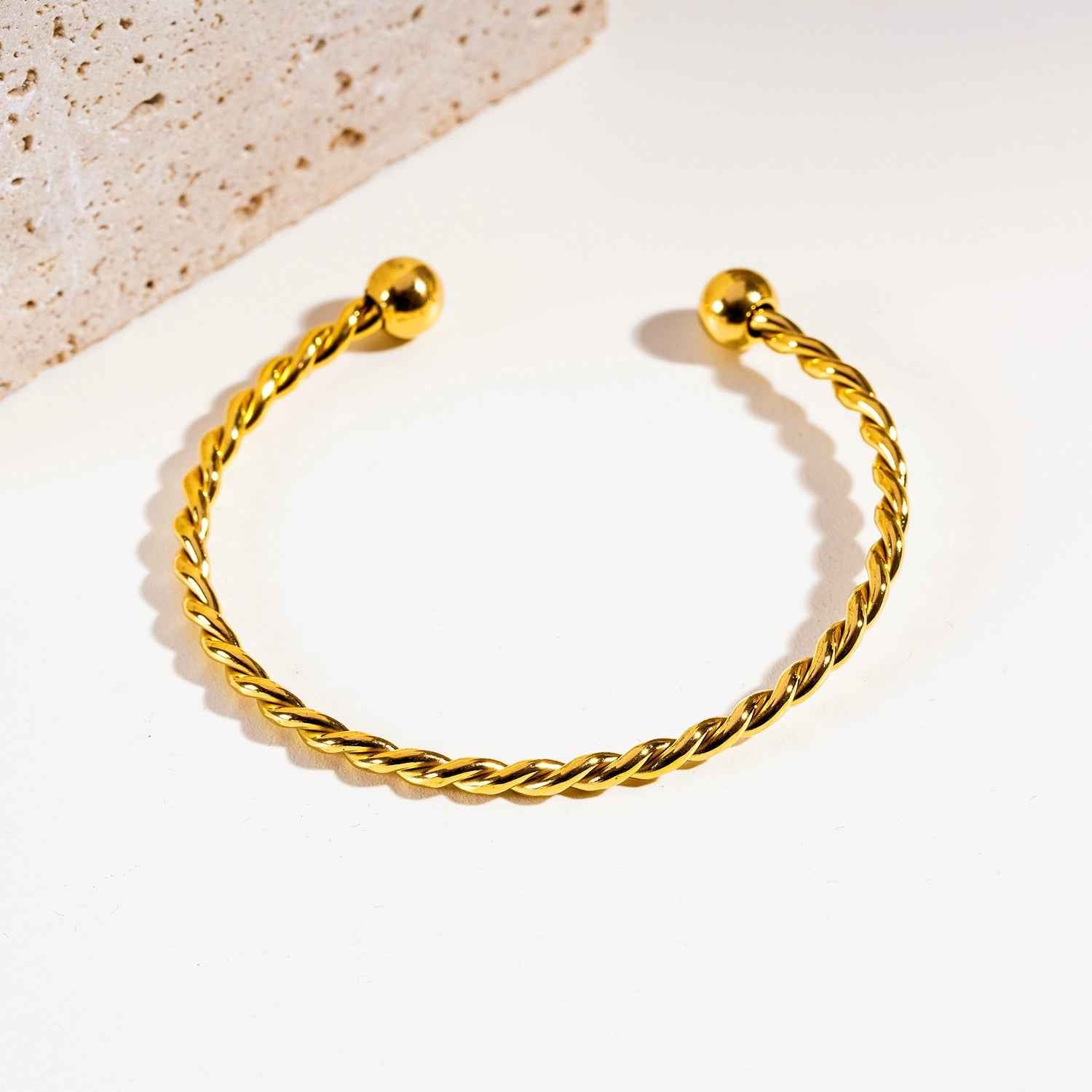 SAFIYA: Twisted Elegance - Adjustable Rope Bracelet with Ball Bead Accents
