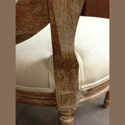 Napoleon Dining Chair w/ Cane Back- Antique Linen