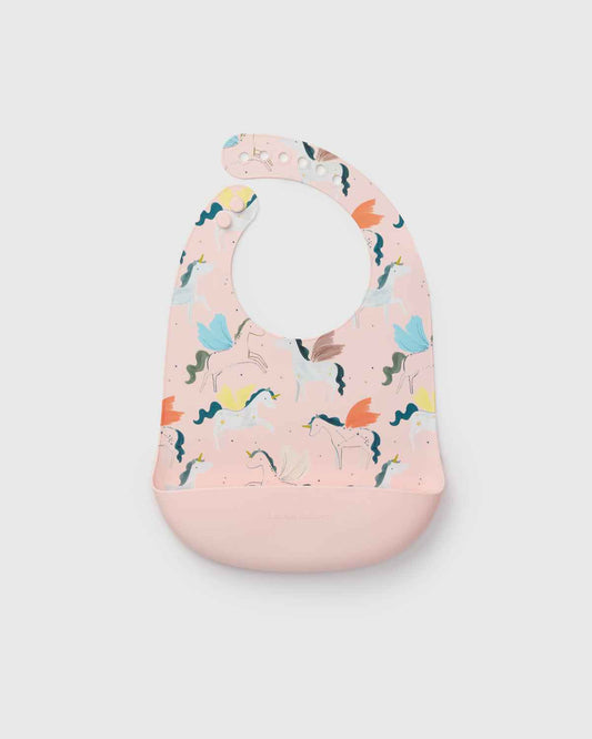 Silicone Bib Printed - Unicorn Ballet