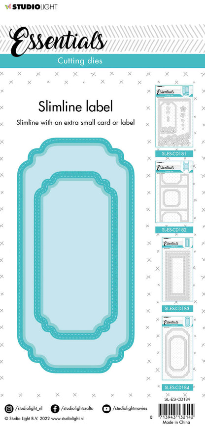 SL Cutting Die Slimline Label Essentials 105x210x1mm 1 PC nr.184